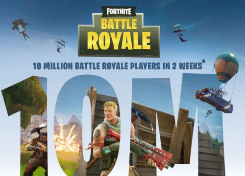 Fortnite Battle Royale chỉ trong 2 tuần đã có 10 triệu game thủ thưởng thức, PUBG sắp đến lúc bị qua mặt rồi!