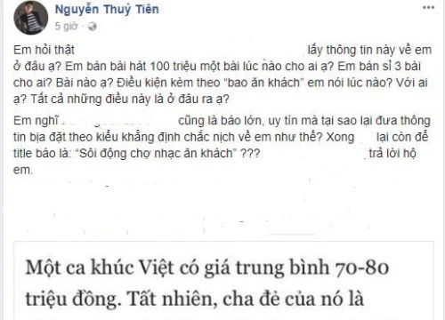 Tiên Cookie bức xúc lên tiếng việc "bán ca khúc với giá 100 triệu"