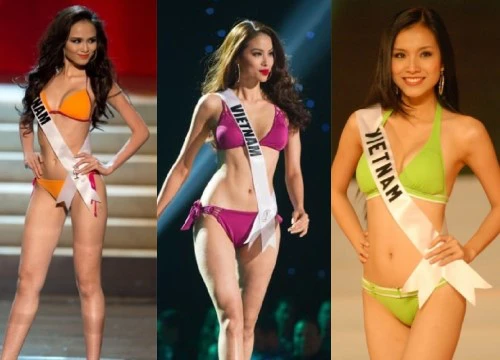 Vẻ nóng bỏng 'kẻ chín, người mười' của 8 nhan sắc Việt ở đấu trường Miss Universe