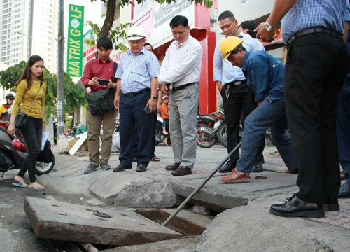 Siêu máy bơm chống ngập đường Nguyễn Hữu Cảnh lại vận hành