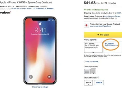 Bị khách hàng Mỹ phản đối, iPhone X ngừng 'đội giá' 100 USD