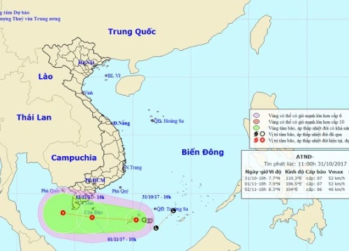 Biển Đông sắp có áp thấp nhiệt đới kép, lại hướng vào Nam Bộ