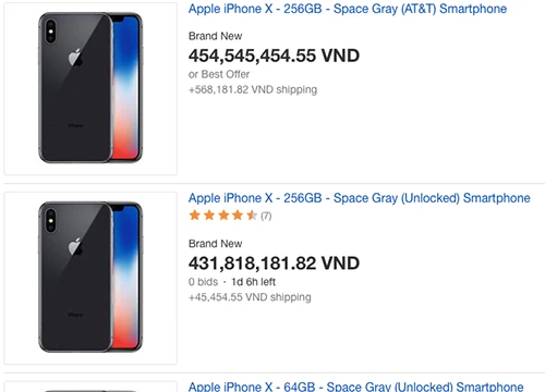 iPhone X giá gần 500 triệu đồng trên eBay