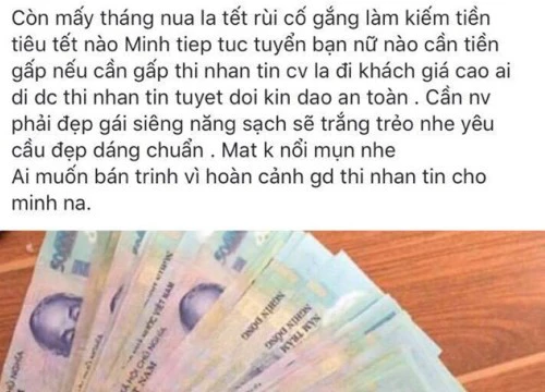 Mánh khóe "cắt ngọn" thù lao gái bán dâm của tú bà