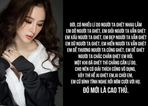 Angela Phương Trinh nhẹ nhàng đáp trả Lan Ngọc: "Một khi đã ghét thì chẳng cần lý do"?