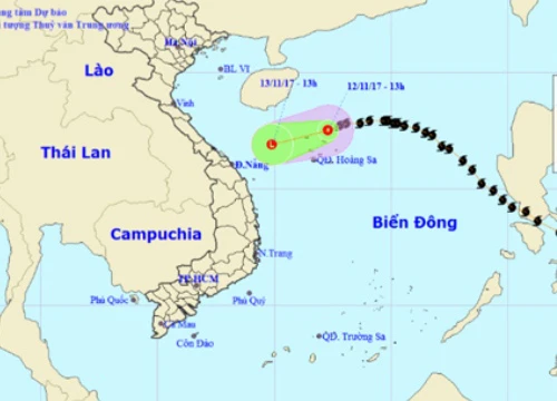 Bão số 13 suy yếu thành áp thấp nhiệt đới khi đến Hoàng Sa