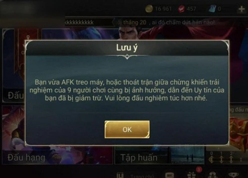 Liên Quân Mobile: 10h sáng ngày 4/11, toàn máy chủ mất kết nối, game thủ bị trừ rât nhiều điểm uy tín