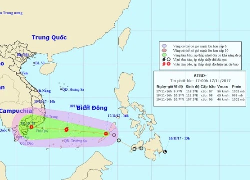 Áp thấp nhiệt đới giật cấp 9 di chuyển "thần tốc" vào Biển Đông