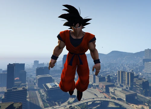 Songoku xuất hiện trong GTA 5, còn bắn được cả Kame, dịch chuyển tức thời...