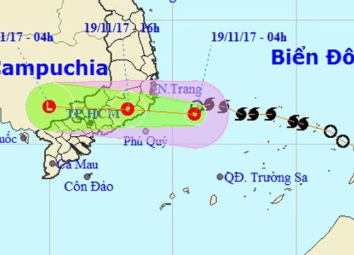 Bão số 14 đã suy yếu thành áp thấp nhiệt đới