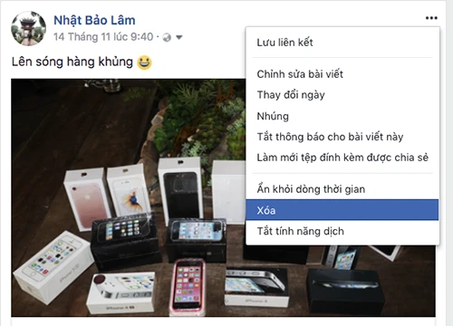 Facebook lại cho phép xóa status