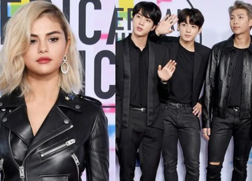 Thảm đỏ AMA 2017: Selena Gomez nhuộm tóc vàng "chất chơi", BTS xuất hiện điển trai cùng dàn sao quốc tế