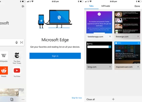 Microsoft Edge cho phép đồng bộ hóa mật khẩu trên iPhone