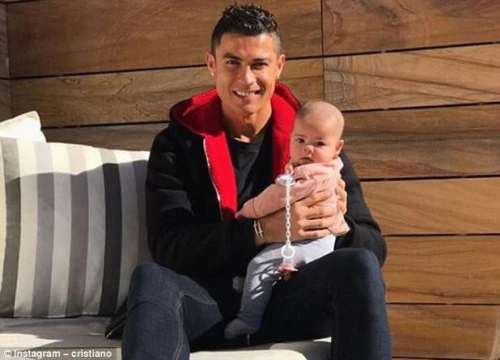 Bức ảnh Ronaldo tắm nắng cho con gái kháu khỉnh gây bão mạng