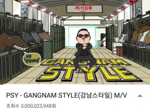 "Gangnam Style" chính thức vượt ngưỡng 3 tỉ lượt xem trên Youtube