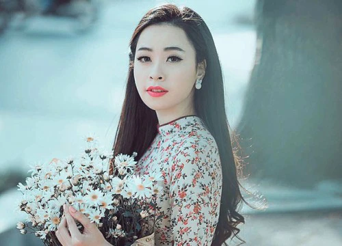 MC xinh đẹp dệt màu đông lãng mạn bằng cúc họa mi