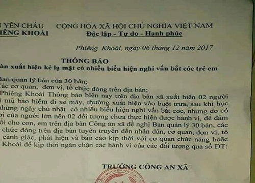 Nghi vấn đối tượng lạ mặt bịt mặt bắt cóc học sinh ở Sơn La