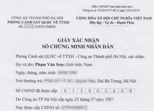 Bộ Công an giải đáp thắc mắc về thay đổi ngày sinh, xác nhận số CMND