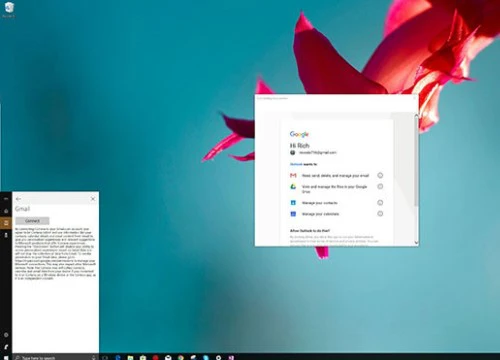 Trợ lý ảo Cortana có thể liên kết với tài khoản Google