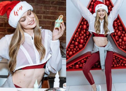 Bà già Noel vừa gợi cảm vừa dễ thương như Gigi Hadid, ai mà chẳng muốn làm "bé ngoan" để được tặng quà!