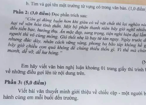 Thầy trò quận 3 'phát hoảng' với đề thi Ngữ văn lớp 8