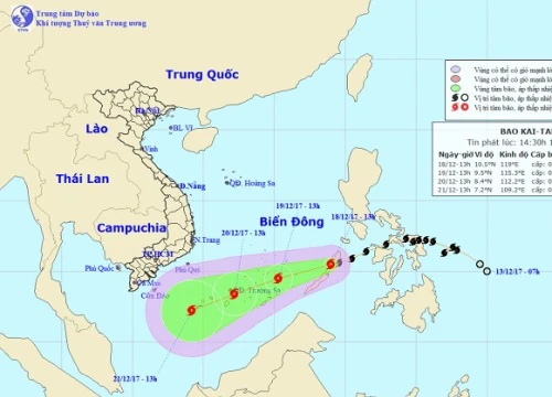 Bão Kai-tak chính thức vào Biển Đông, trở thành cơn bão số 15 trong năm 2017