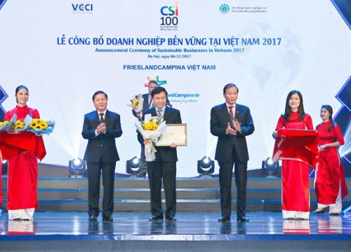 FrieslandCampina Việt Nam vào "Bảng 100 doanh nghiệp phát triển bền vững 2017"