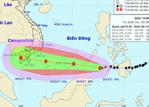 2 kịch bản sau khi bão Tembin vào Biển Đông