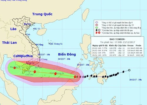 Bản tin bão 18h: Bão "Trâu Mộng" tăng cấp, hướng vào Nam Bộ