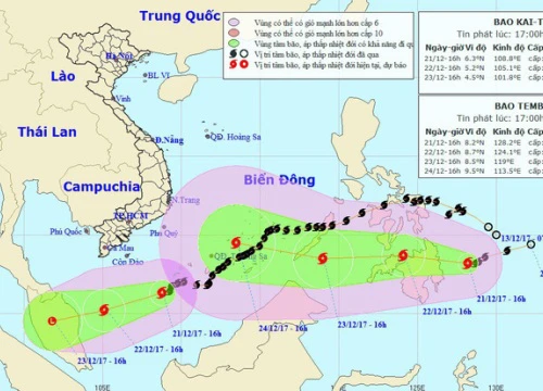 Bão số 15 vừa suy yếu, bão Tembin lại sầm sập hướng vào Biển Đông