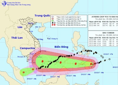 Bão Tembin giật cấp 13, di chuyển nhanh về Biển Đông