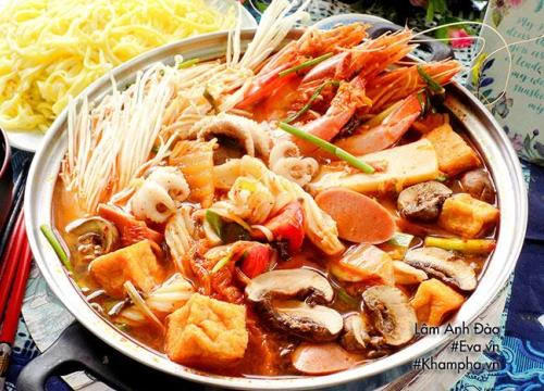 [Chế biến] - Lẩu kim chi hải sản ấm lòng ngày lạnh