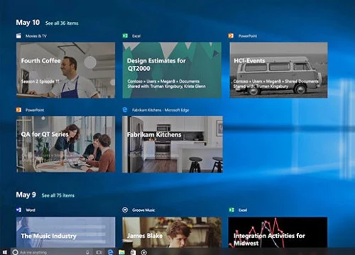 Microsoft thử nghiệm tính năng Timeline cho Windows 10