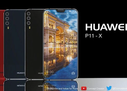 Ngắm concept Huawei P11 X với màn hình đẹp như iPhone X