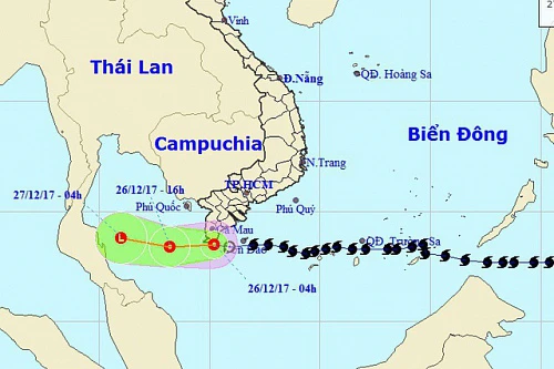 Bão số 16 đã suy yếu thành áp thấp nhiệt đới