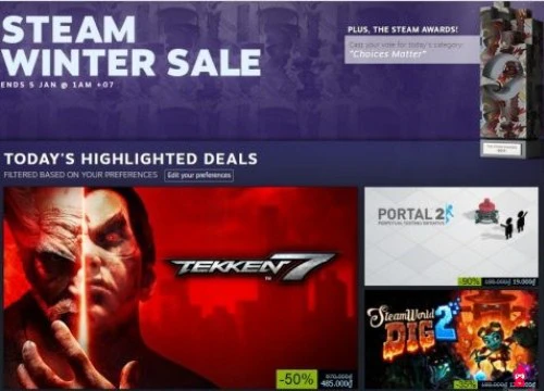 Steam Winter Sale chính thức khởi động, các game thủ hãy "cẩn thận" với túi tiền của mình