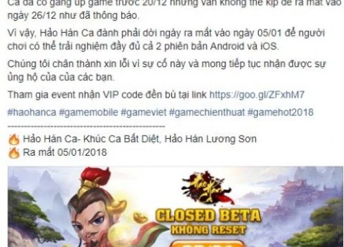 Apple nghỉ lễ không duyệt game, Hảo Hán Ca đành dời ngày Closed Beta vào 05/01