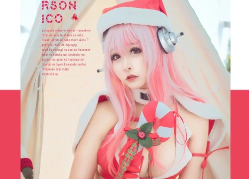 Nóng mắt với cosplay Super Sonico Giáng Sinh cực gợi cảm