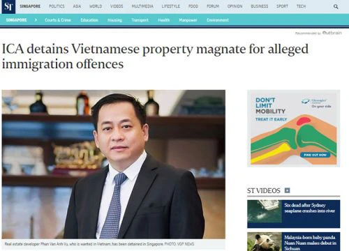 Singapore xác nhận đang tạm giữ ông 'Phan Van Anh Vu'