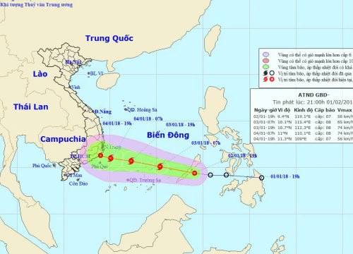 Tin áp thấp nhiệt đới mới nhất: Đêm nay, áp thấp mạnh thành bão số 1 giật cấp 10, nhằm thẳng miền Nam