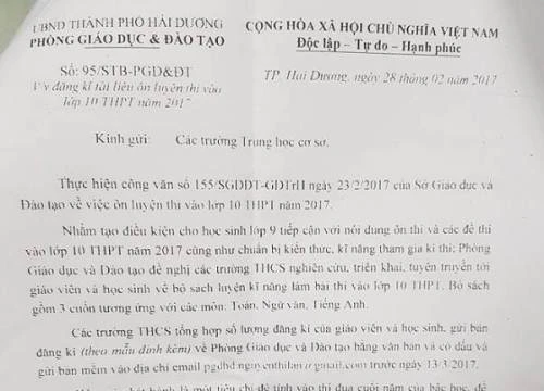 Hải Dương: Ra văn bản "ép" các trường học mua SGK, tài liệu: "Đổ lỗi" do tham mưu