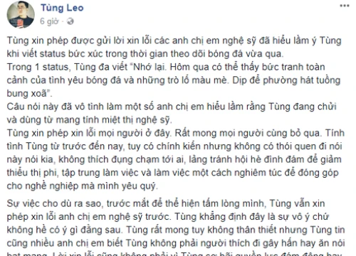 MC Tùng Leo xin lỗi sau câu nói khiến Đàm Vĩnh Hưng "nổi đóa"