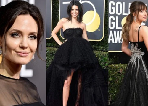 Thảm đỏ Quả Cầu Vàng 2017: Angelina, Kendall, Emma và dàn sao đồng loạt diện đồ đen chống nạn xâm hại tình dục