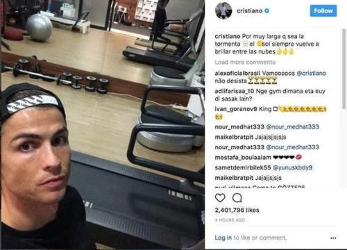 Ronaldo động viên đồng đội bằng&#8230;Instagram