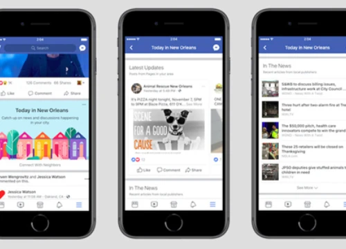 Facebook thử nghiệm mục tin tức nơi bạn sinh sống