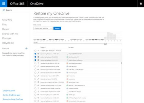 Hé lộ thông tin về tính năng 'khôi phục tập tin' trên OneDrive