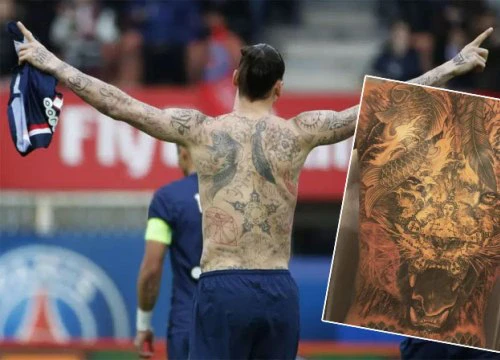 Ibrahimovic xăm thêm hình để phủ kín lưng