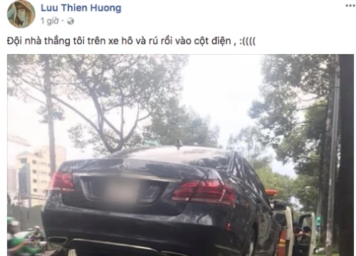 Lưu Thiên Hương lao thẳng xe vào cột điện khi U23 Việt Nam thắng Qatar