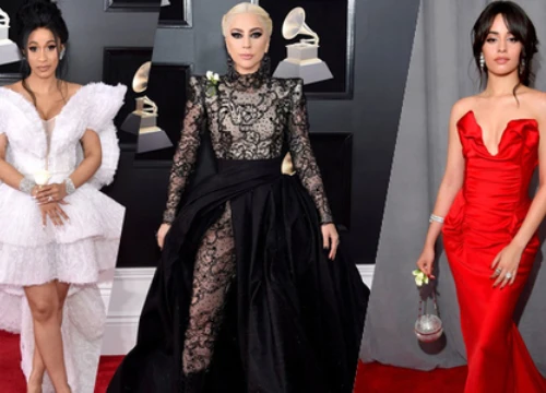 Lady Gaga diện váy xuyên thấu đọ sắc cùng dàn sao trên thảm đỏ Grammy 2018