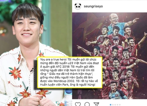 Seungri (Big Bang) viết hẳn tiếng Việt chúc mừng U23 Việt Nam: "Giấc mơ đã trở thành hiện thực"